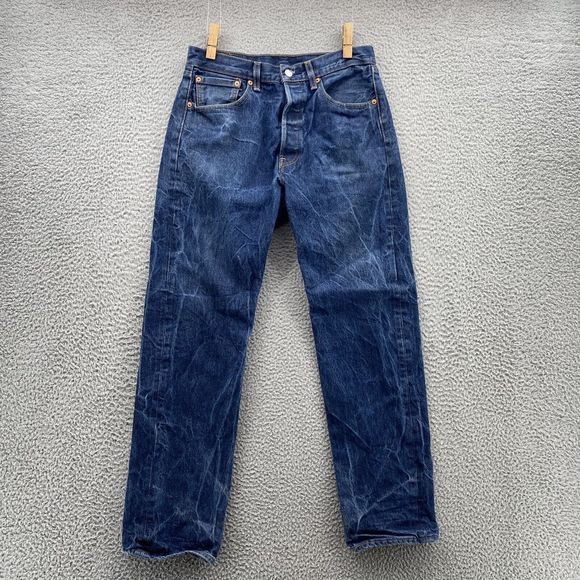 Levi's Other - Levi's 501 Pants Adult 32 X 34 Blue Jean Acid Wash Button Fly Straight Fit Men's